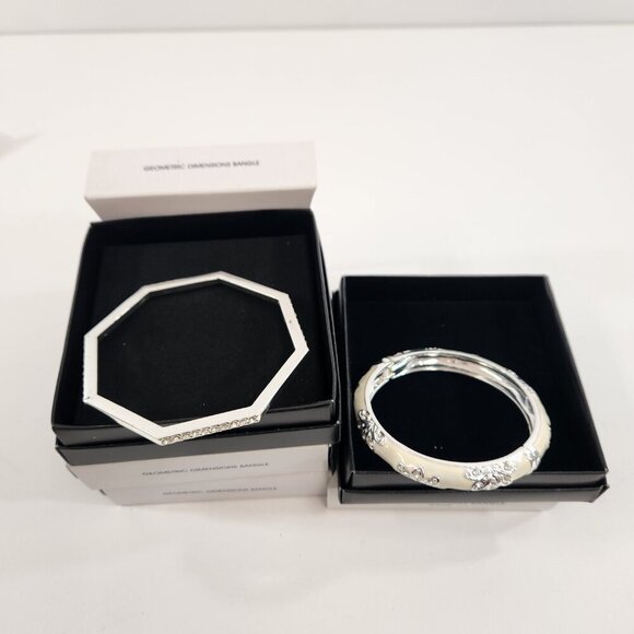 Avon Bangle Bracelet Lot Globalista Enamel / Geometric Dimensions Bundle of 5 - Picture 2 of 15